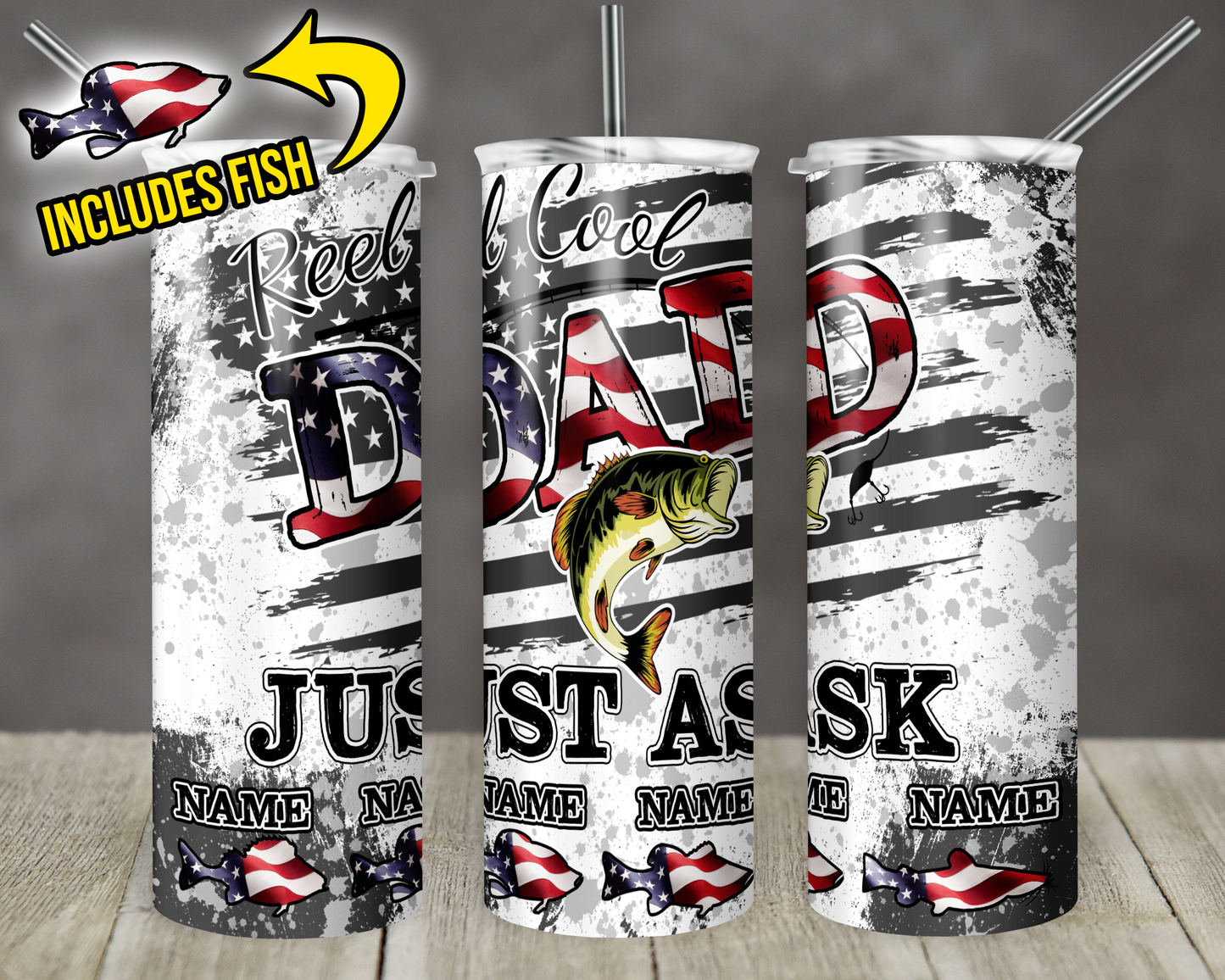 Reel Cool Dad Tumbler - Can be Personalized