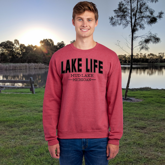 Mud Lake, Michigan Crewneck Sweatshirt -Mud Lake - Michigan - Lake Life