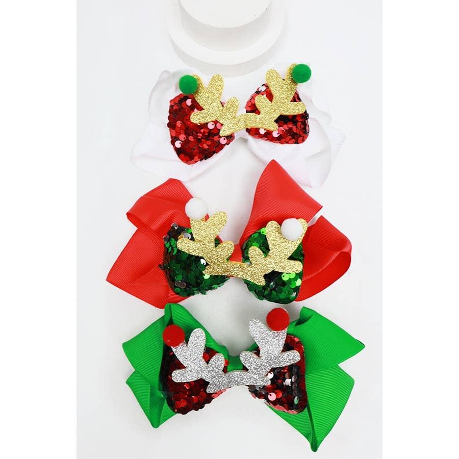 Christmas Theme Bow Clip Set: MIX COLOR / ONE