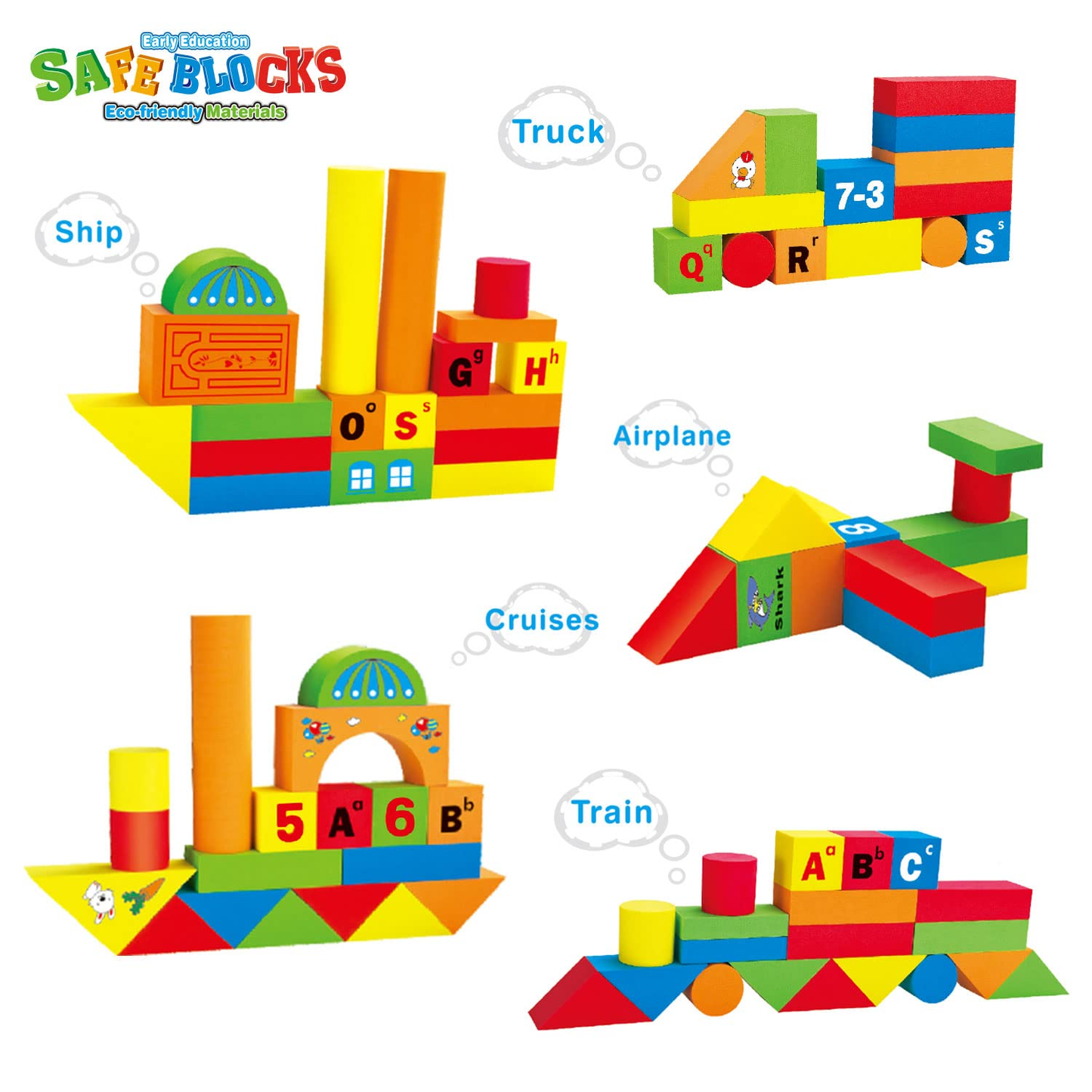 Montessori 108 Foam Building Blocks for Kids