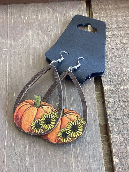 Fall Earrings - Pumpkin & Sunflowers
