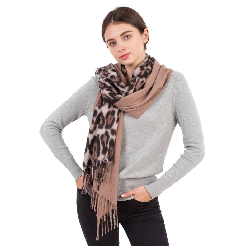Rust / Leopard Print Scarf