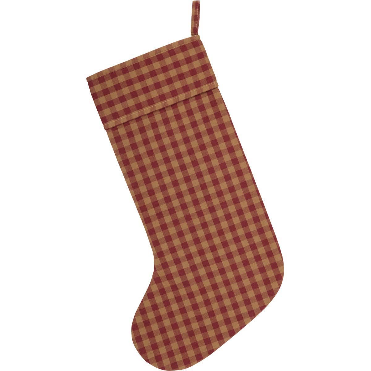 Burgundy Check Christmas Stocking