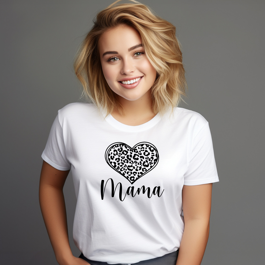 Mama with Animal Print Heart