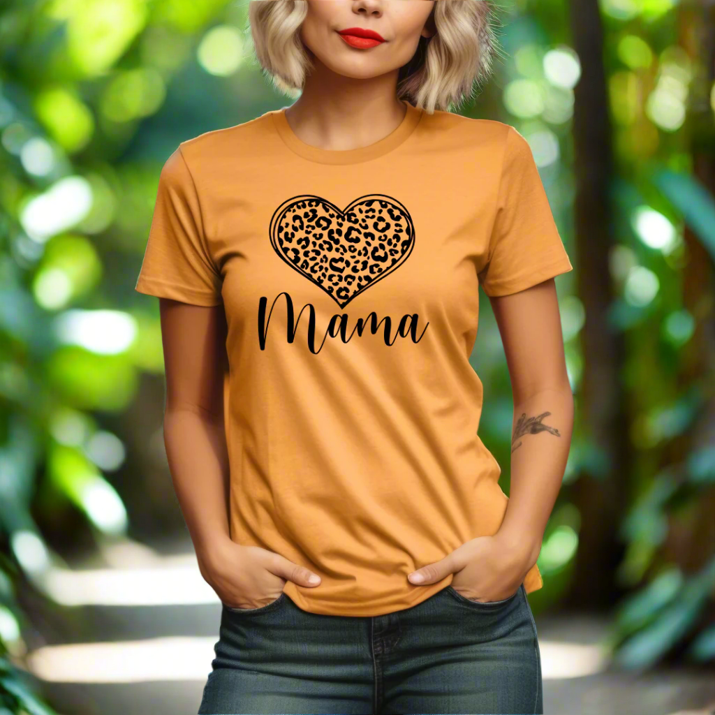 Mama with Animal Print Heart