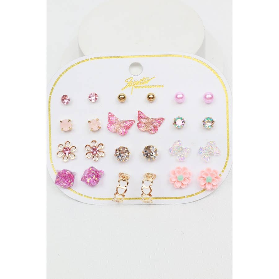 Kids Earrings 12 pair set