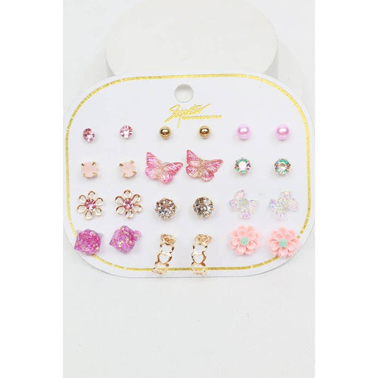 Kids Earrings 12 pair set