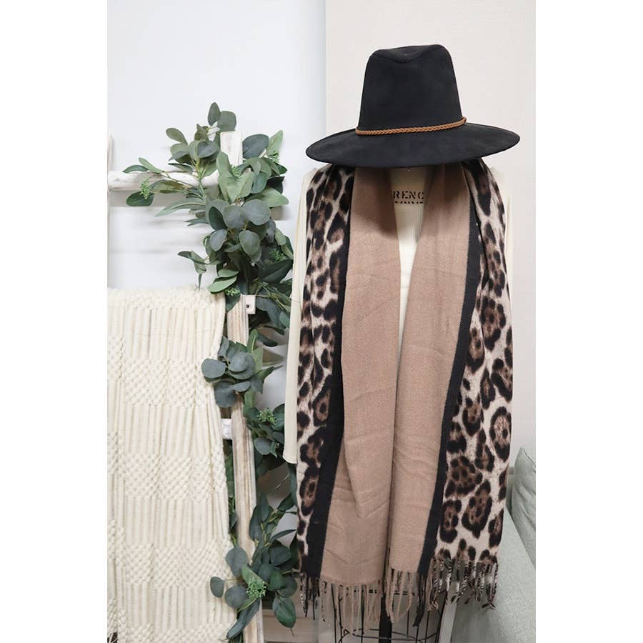 Rust / Leopard Print Scarf