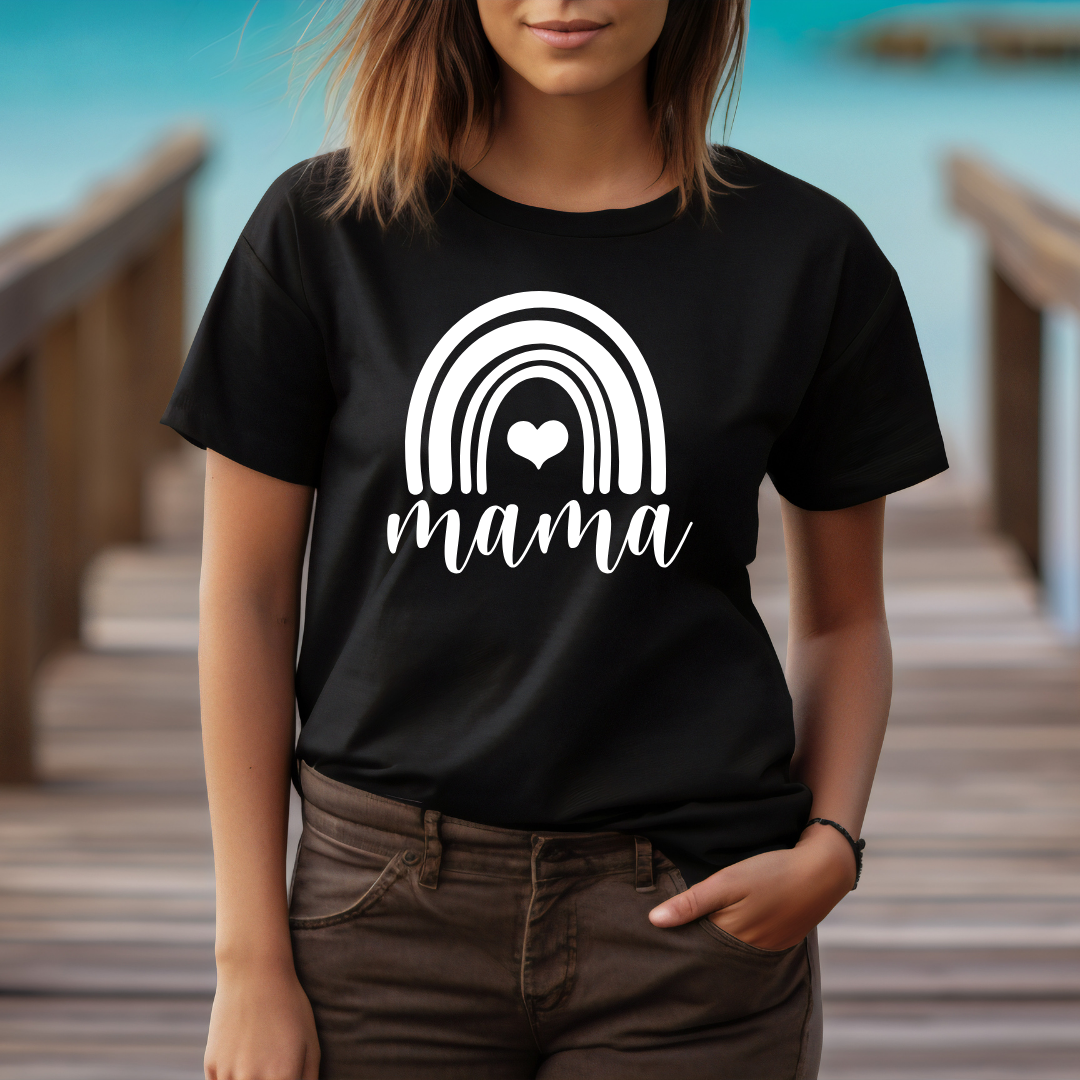MAMA T-Shirt - Rainbow Mama Tee - Graphic Mom Tee