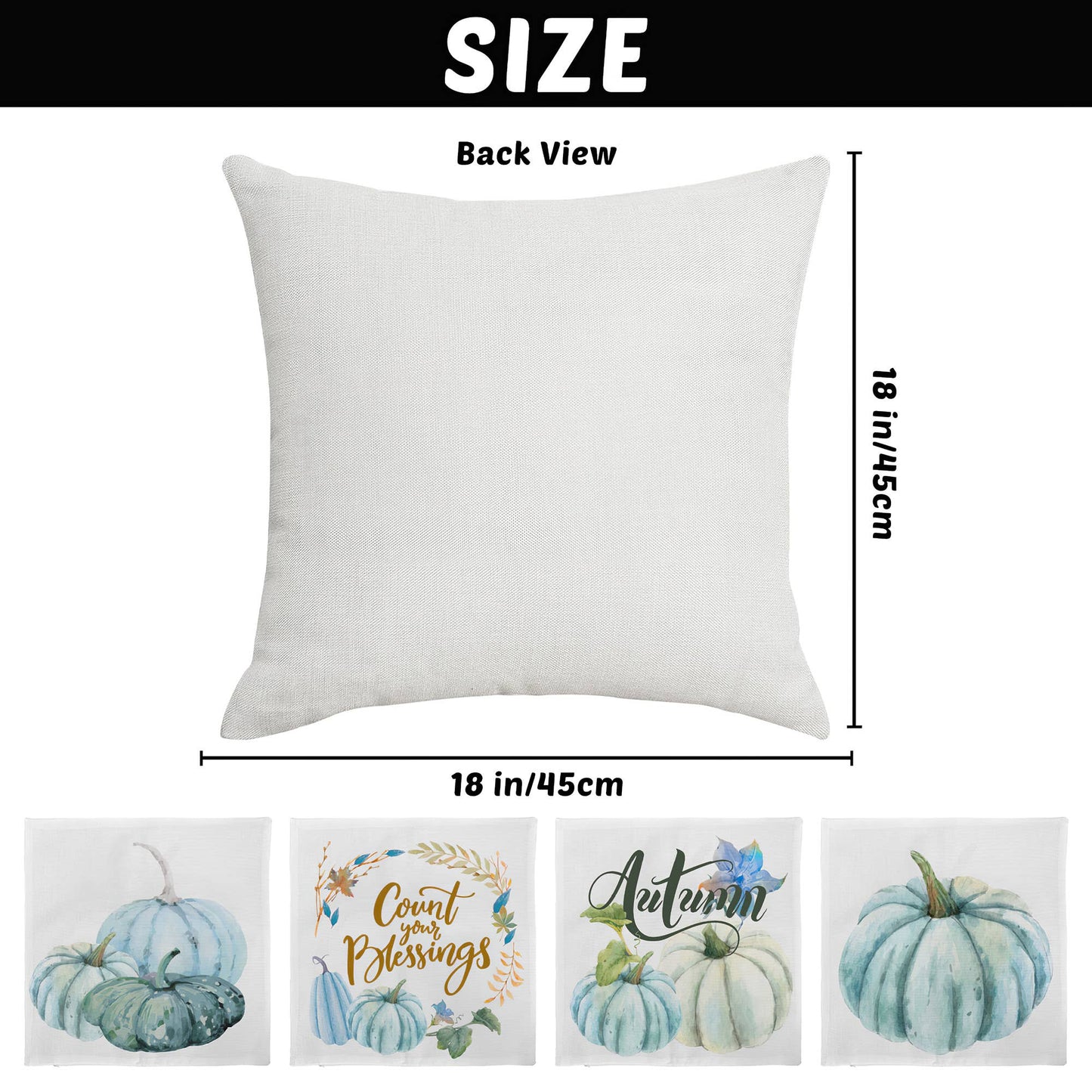 4PCS Fall Thanksgiving Pumpkin Pillow Cover