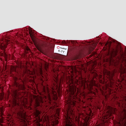 Girls Long Sleeve Red Dress