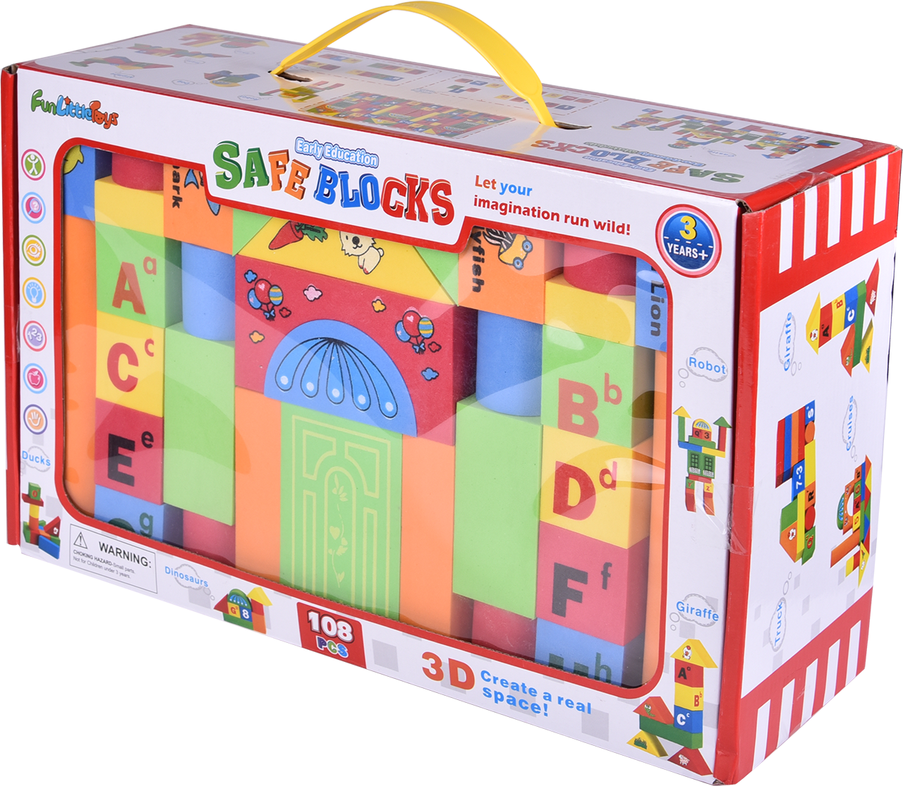 Montessori 108 Foam Building Blocks for Kids