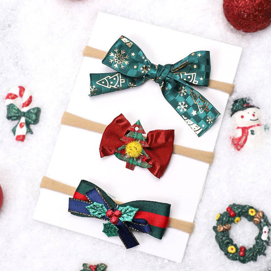3-pack Baby/toddler Christmas exquisite headband: Red
