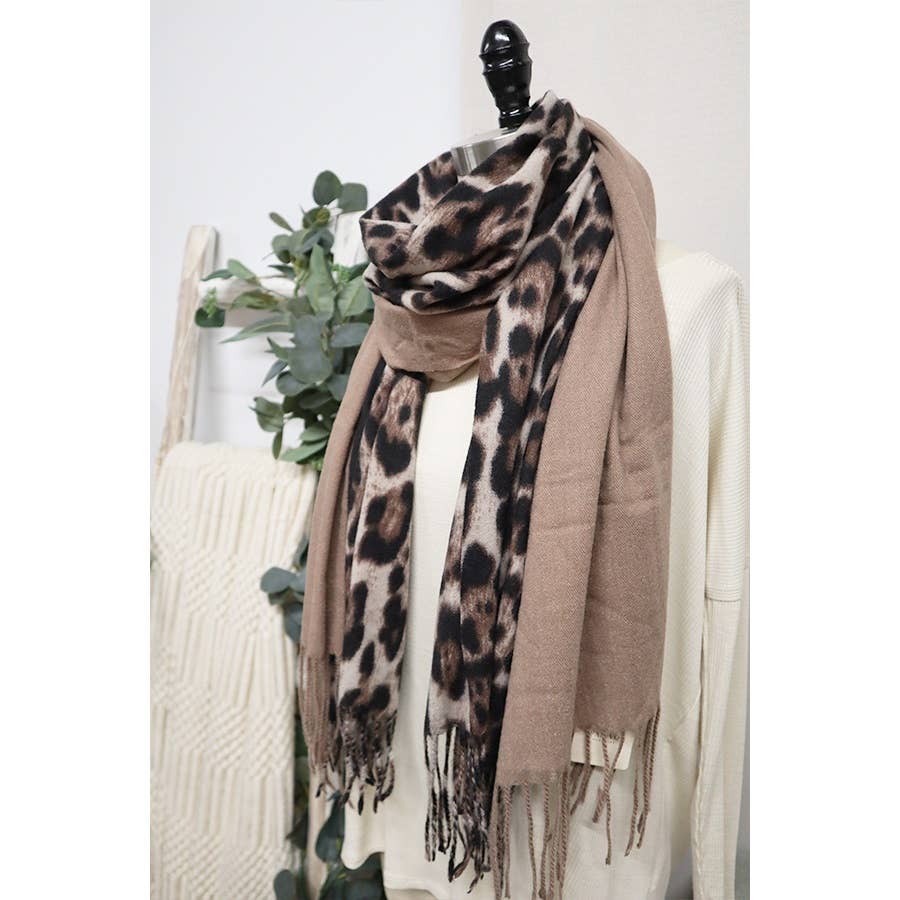 Rust / Leopard Print Scarf