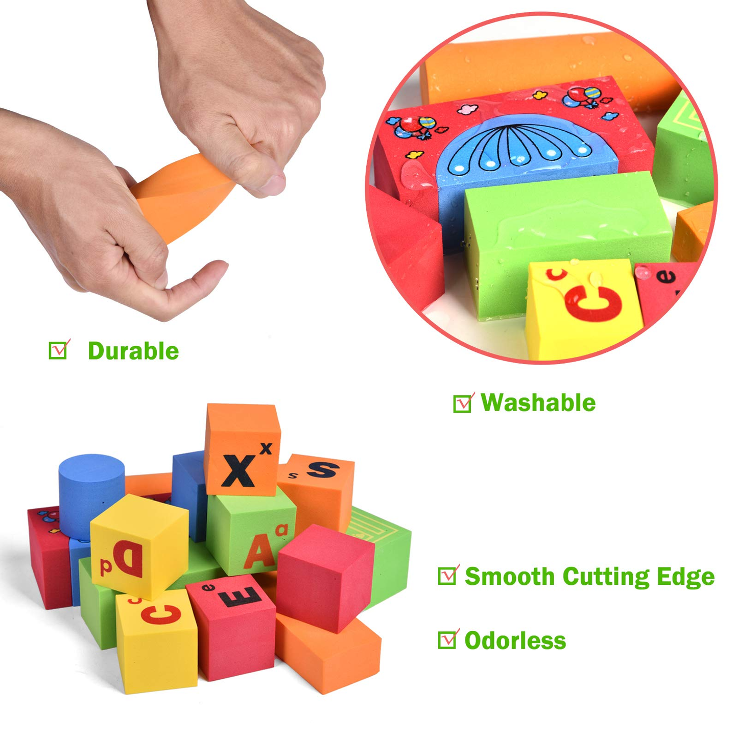Montessori 108 Foam Building Blocks for Kids