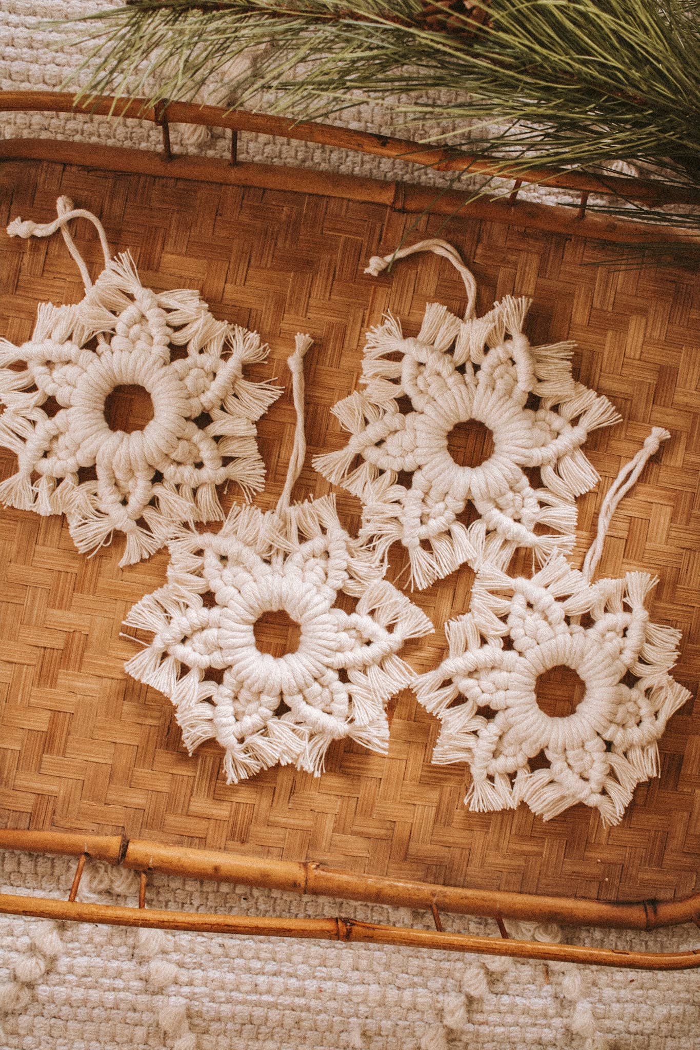 Boho Macrame Snowflake Ornament - Christmas Decor