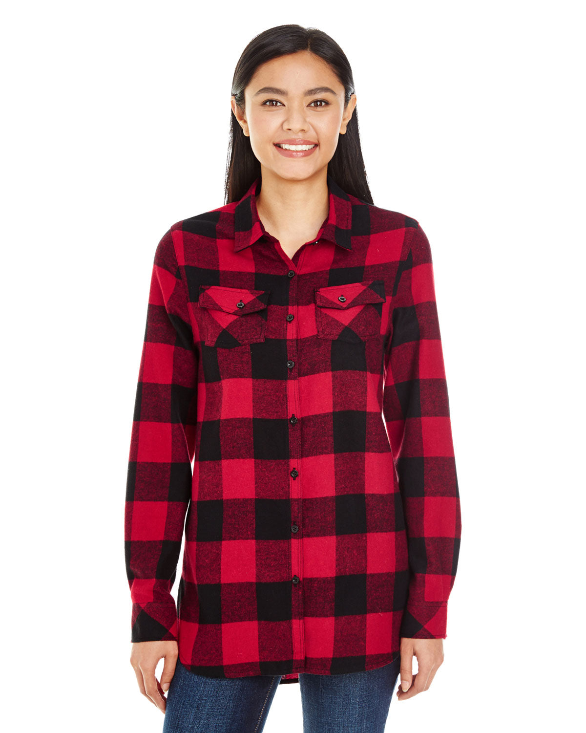 Ladies Plaid Flannel Shirt