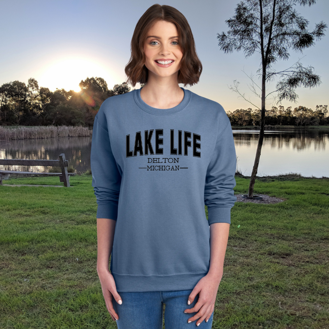 Delton Michigan Crewneck Sweatshirt - Delton - Michigan - Lake Life