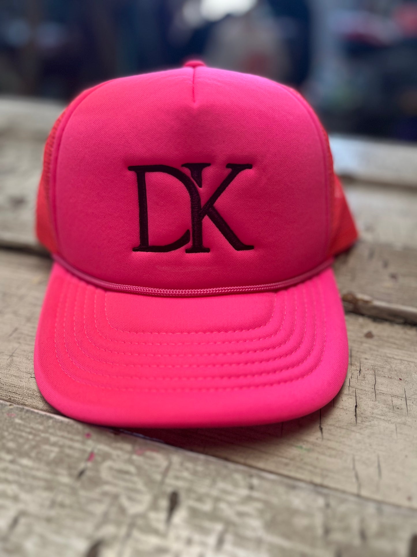 DK - Delton Kellogg - Neon Pink/ Maroon - Trucker Hat