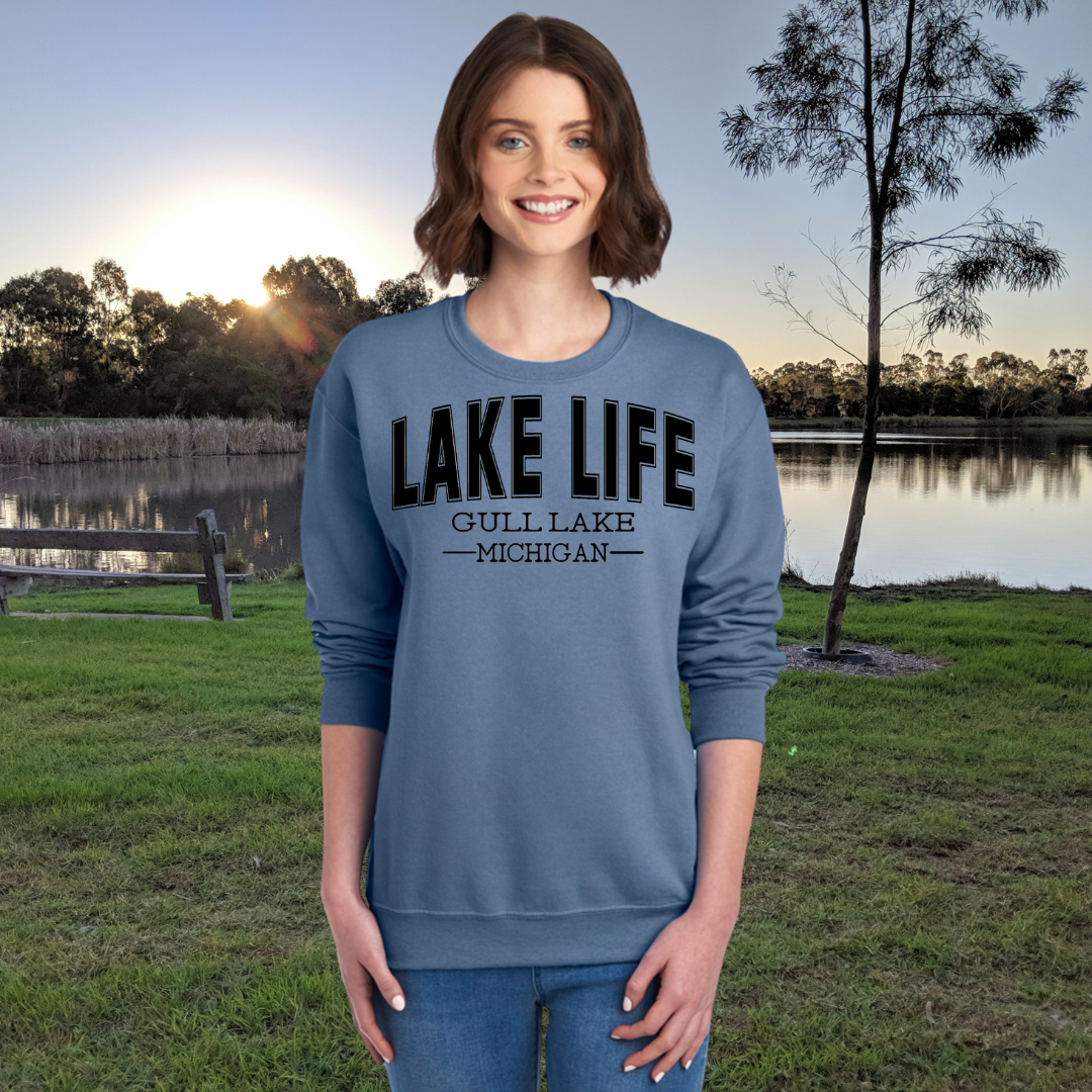 Gull Lake, Michigan Crewneck Sweatshirt - Gull Lake - Michigan - Lake Life