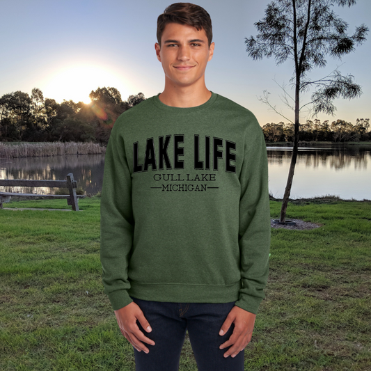 Gull Lake, Michigan Crewneck Sweatshirt - Gull Lake - Michigan - Lake Life