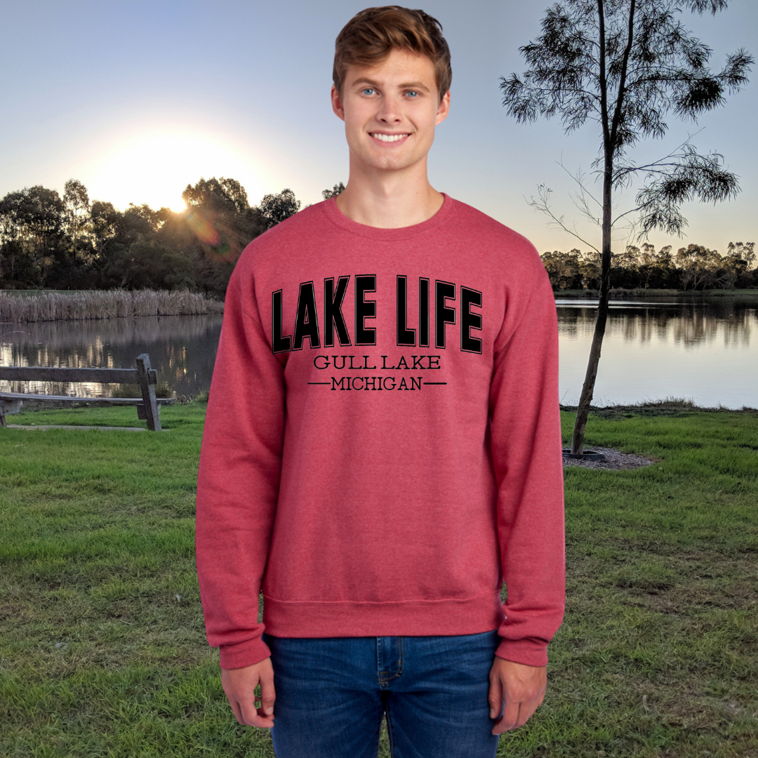 Gull Lake, Michigan Crewneck Sweatshirt - Gull Lake - Michigan - Lake Life