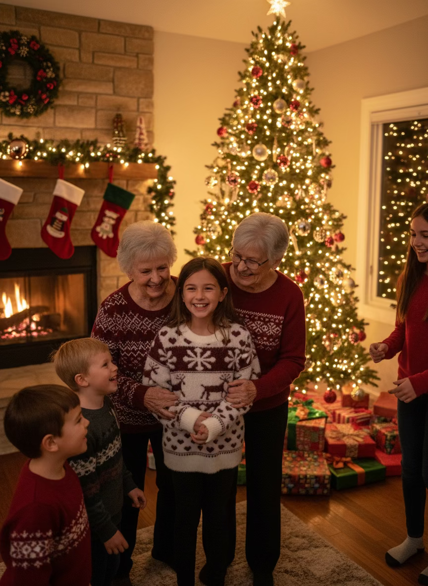 Girls Reindeer Sweater - Holiday Sweater