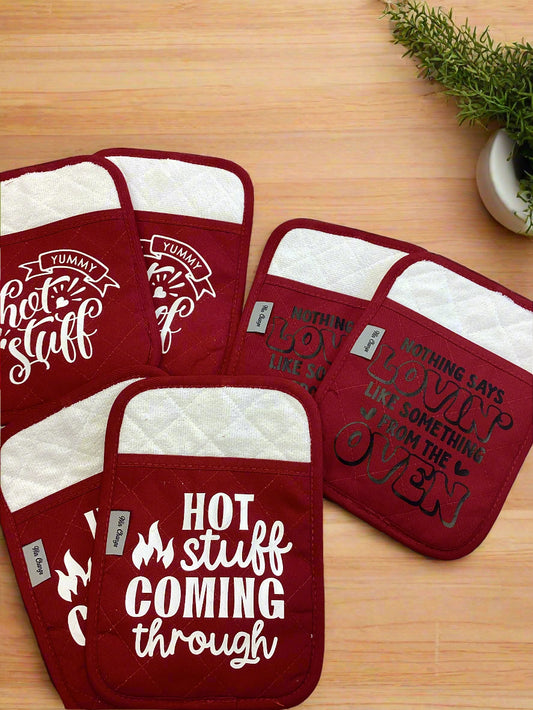 Yummy Hot Stuff - Kitchen Silicone Pot Holder - Heat Resistant - Pocket - Non Slip Grip Potholder for Kitchen Baking Cooking