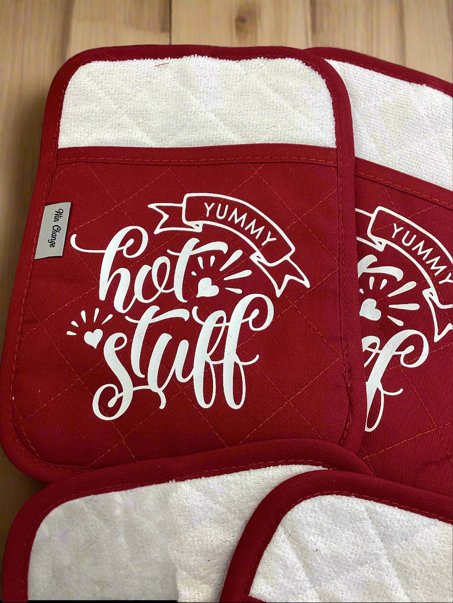Yummy Hot Stuff - Kitchen Silicone Pot Holder - Heat Resistant - Pocket - Non Slip Grip Potholder for Kitchen Baking Cooking