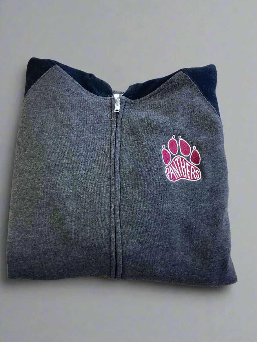 Panther Paw Zip Up Youth Hooded Sweatshirt