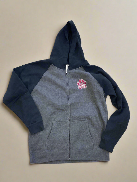 Panther Paw Zip Up Youth Hooded Sweatshirt