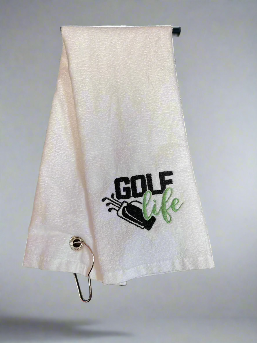Golf Life - Golf Towel - Embroidered Golf Tri-Fold Towel