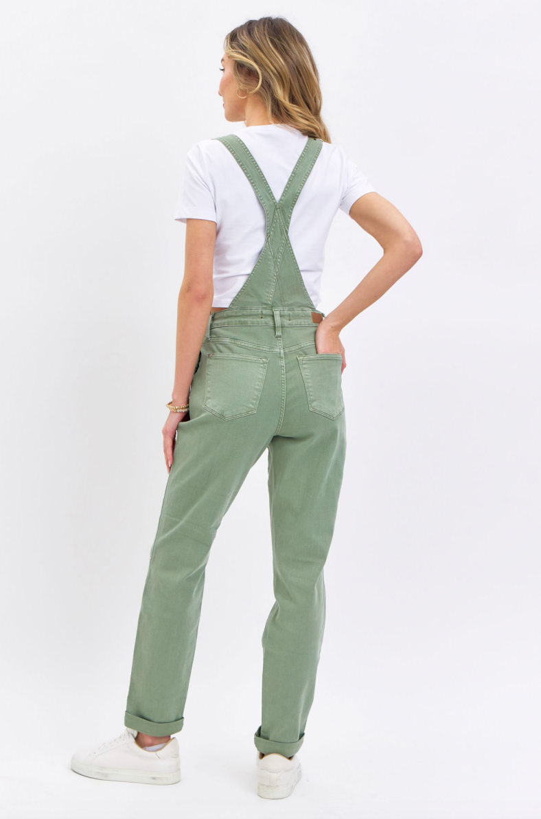 JUDY BLUE - GARMENT DYED OVERALL - BOYFRIEND - SAGE