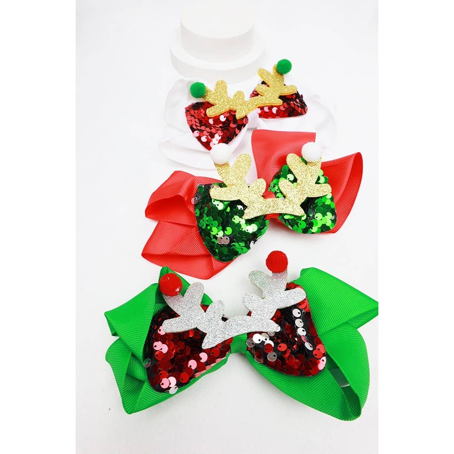 Christmas Theme Bow Clip Set: MIX COLOR / ONE