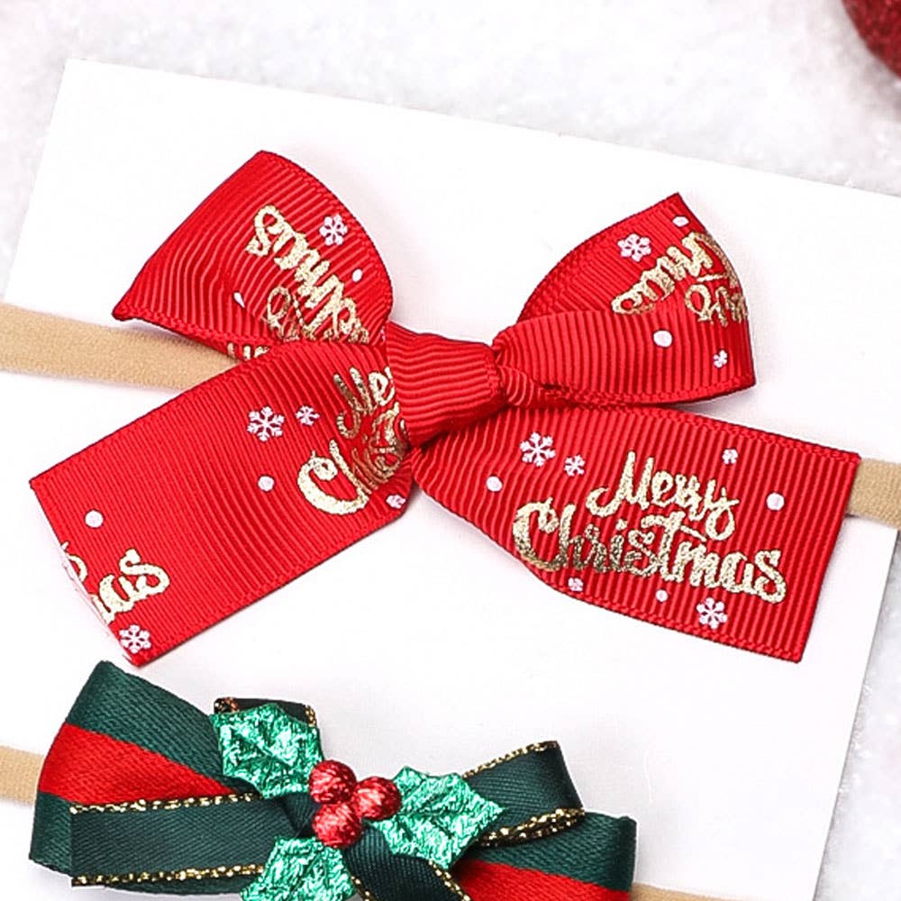 3-pack Baby/toddler Christmas exquisite headband: Red