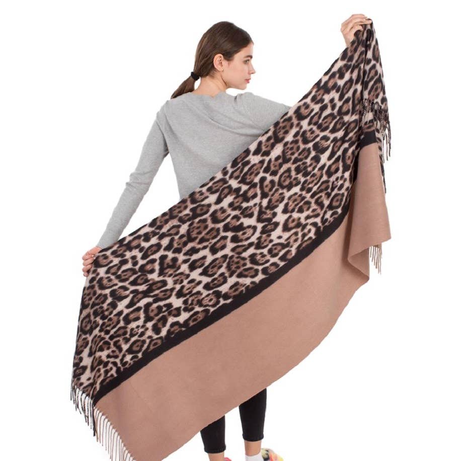 Rust / Leopard Print Scarf