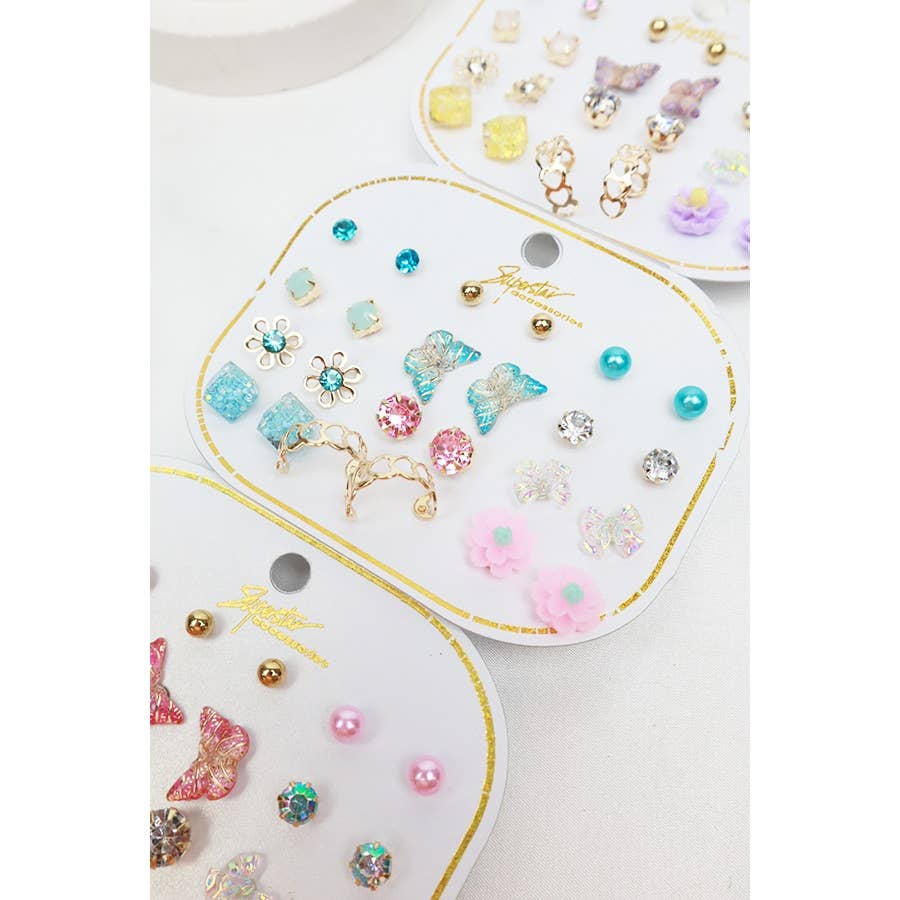 Kids Earrings 12 pair set