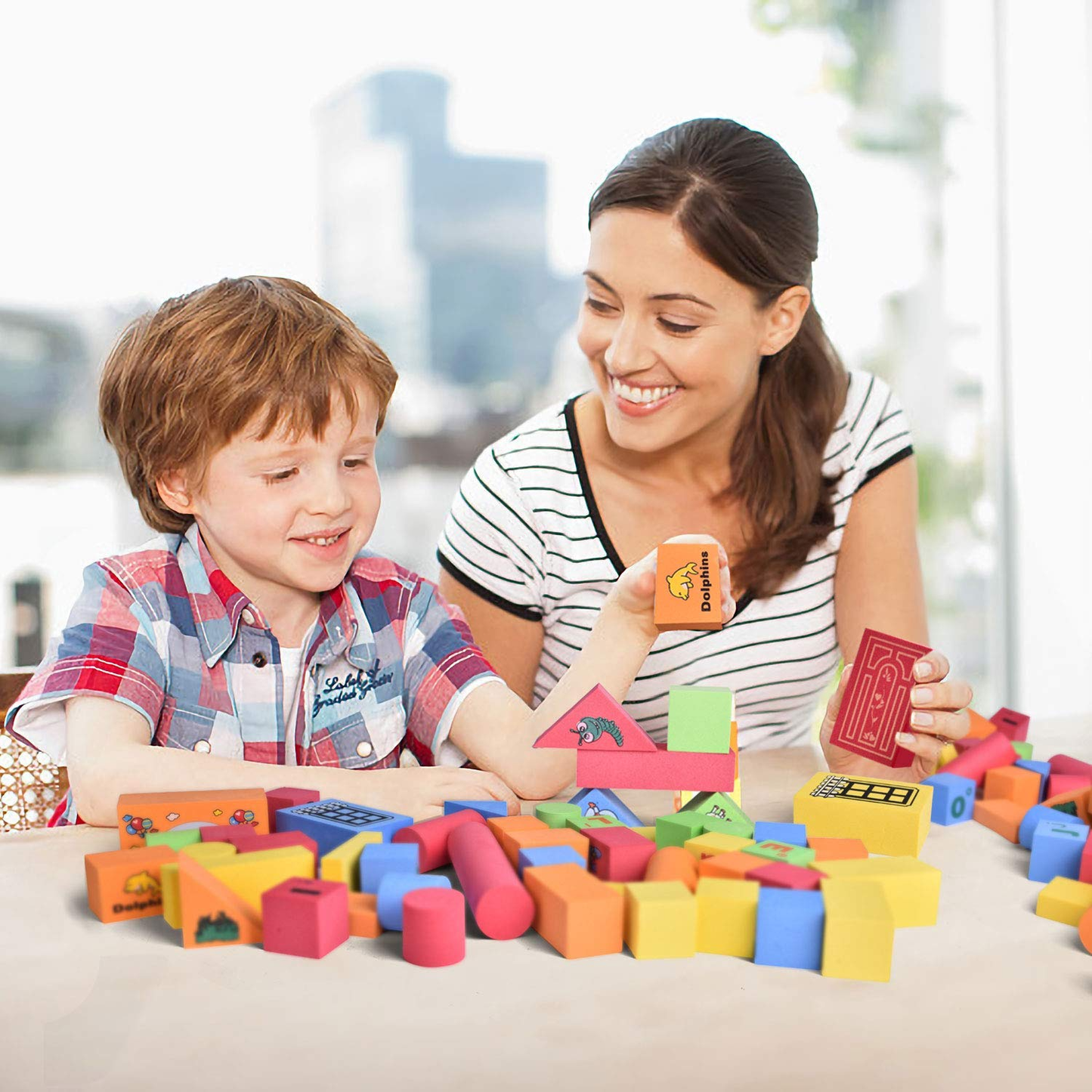 Montessori 108 Foam Building Blocks for Kids