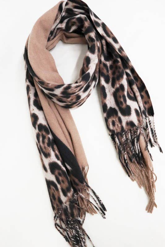 Rust / Leopard Print Scarf