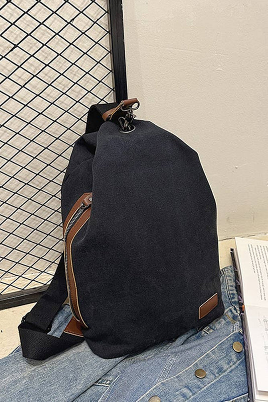 Plain Big Capacity Canvas Sling Bag