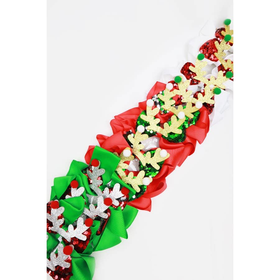 Christmas Theme Bow Clip Set: MIX COLOR / ONE