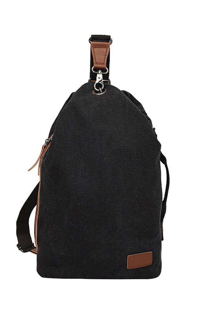 Plain Big Capacity Canvas Sling Bag