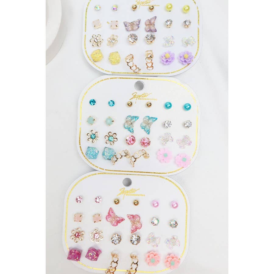 Kids Earrings 12 pair set