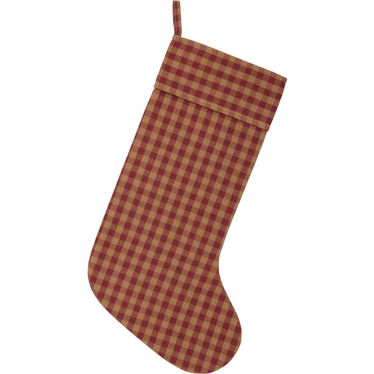 Burgundy Check Christmas Stocking