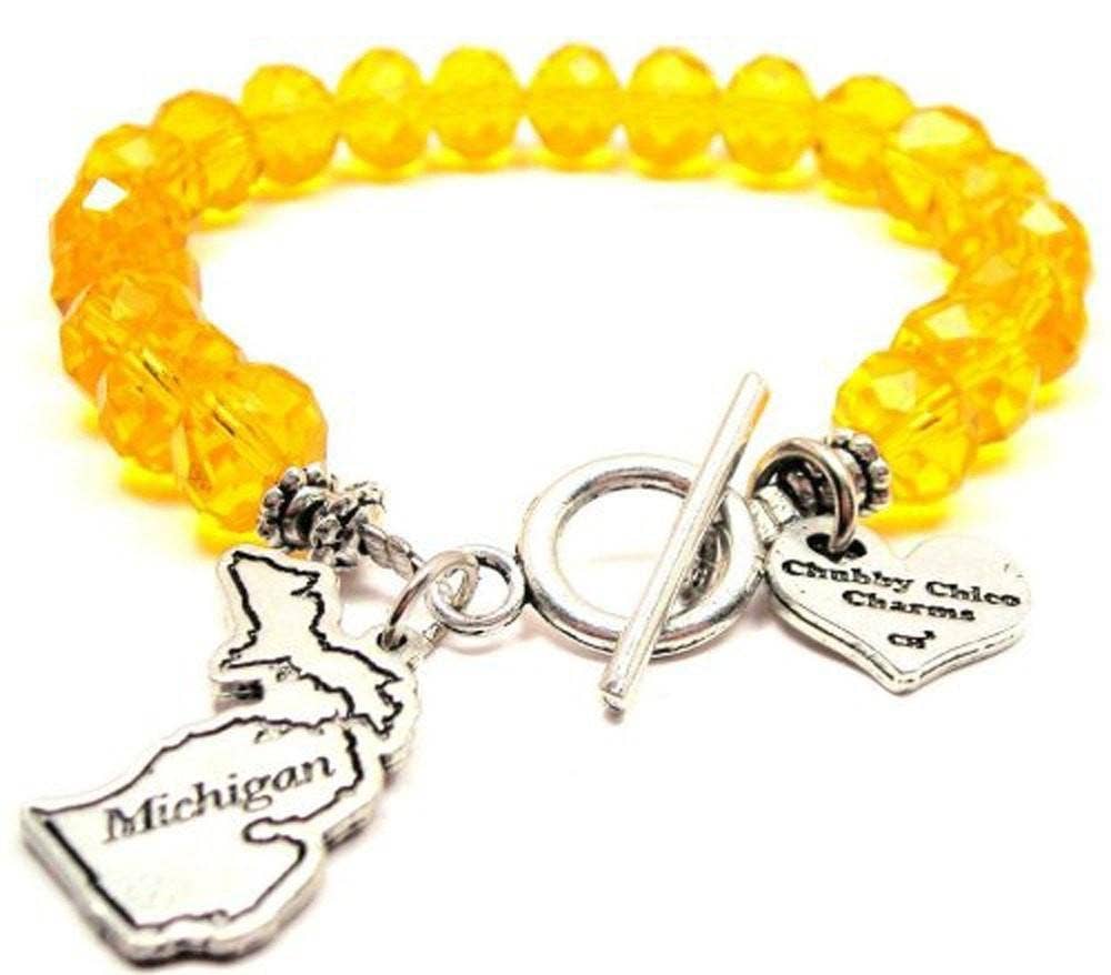 Pulsera con cuentas de cristal de Michigan