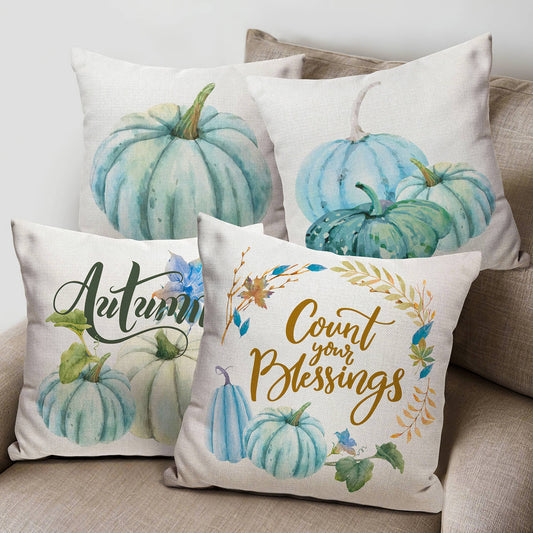 4PCS Fall Thanksgiving Pumpkin Pillow Cover