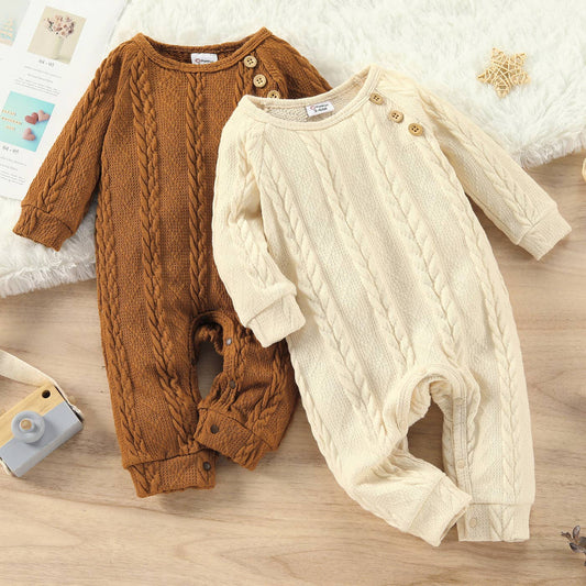 Solid Cable Knit Jumpsuit