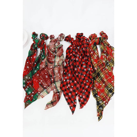 Christmas Theme Scarf Scrunchie