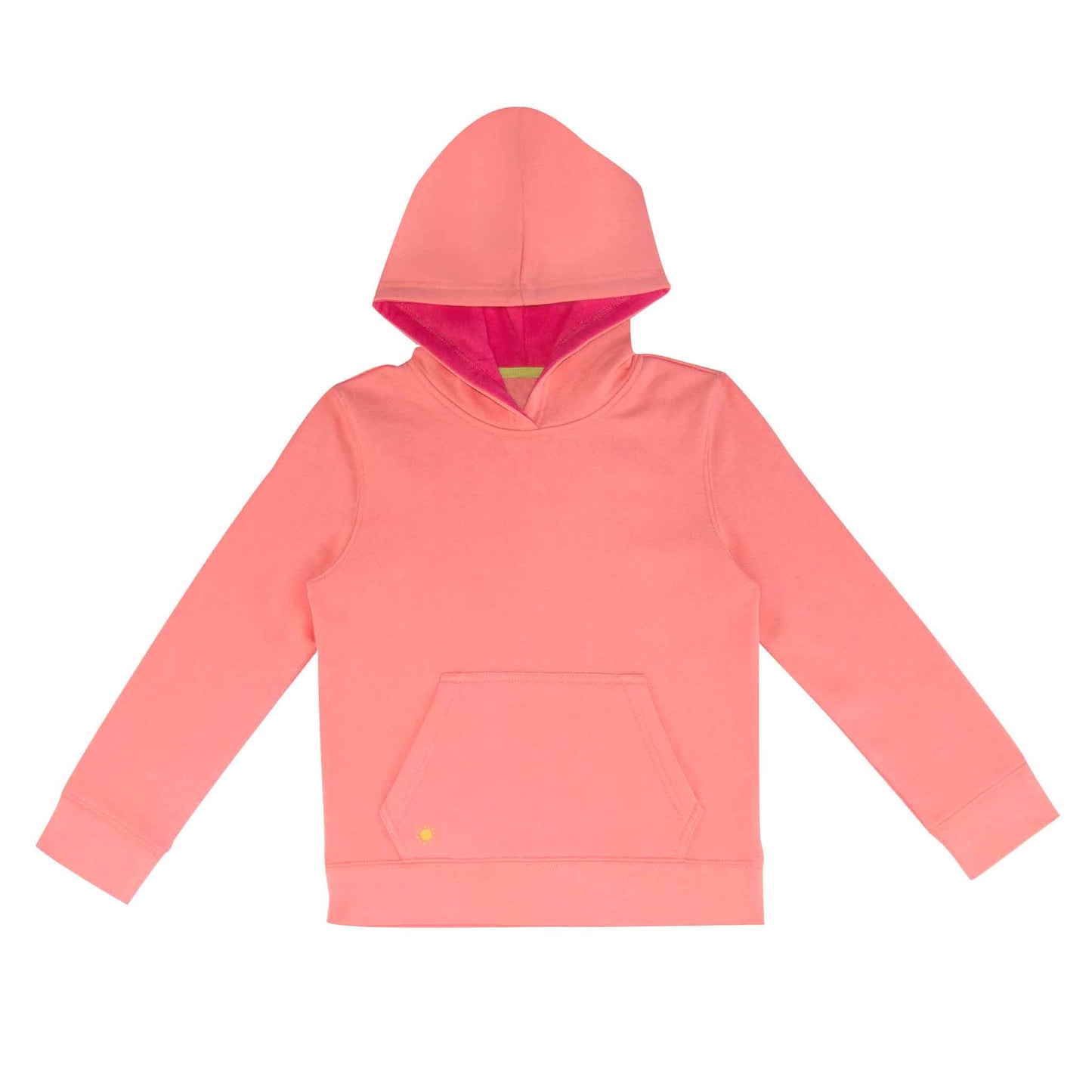 Fleece Pullover Hoodie with Embroidered hearts on sleeve