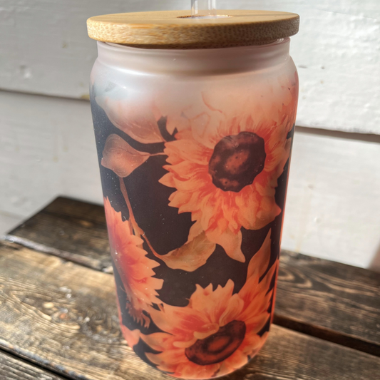 Sunflower Glass Beer Can